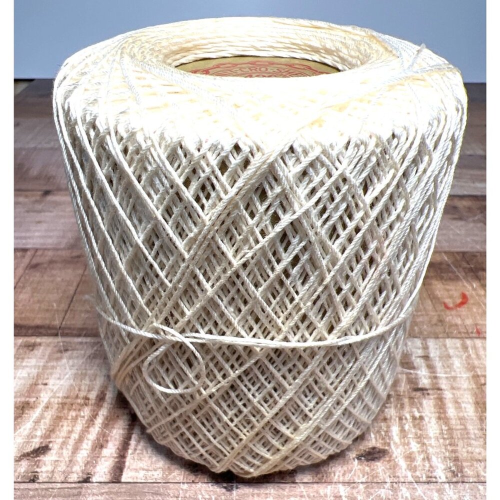 J&P Coats Knit-Cro-Sheen Crochet Thread 400 Yards Boilfast Ecru Cotton Yarn